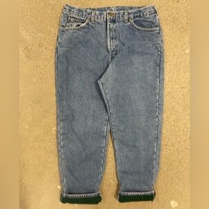 Vintage L.L. Bean Fleece Lined Light Wash Denim Blue Jeans - 36X30 Straight Leg